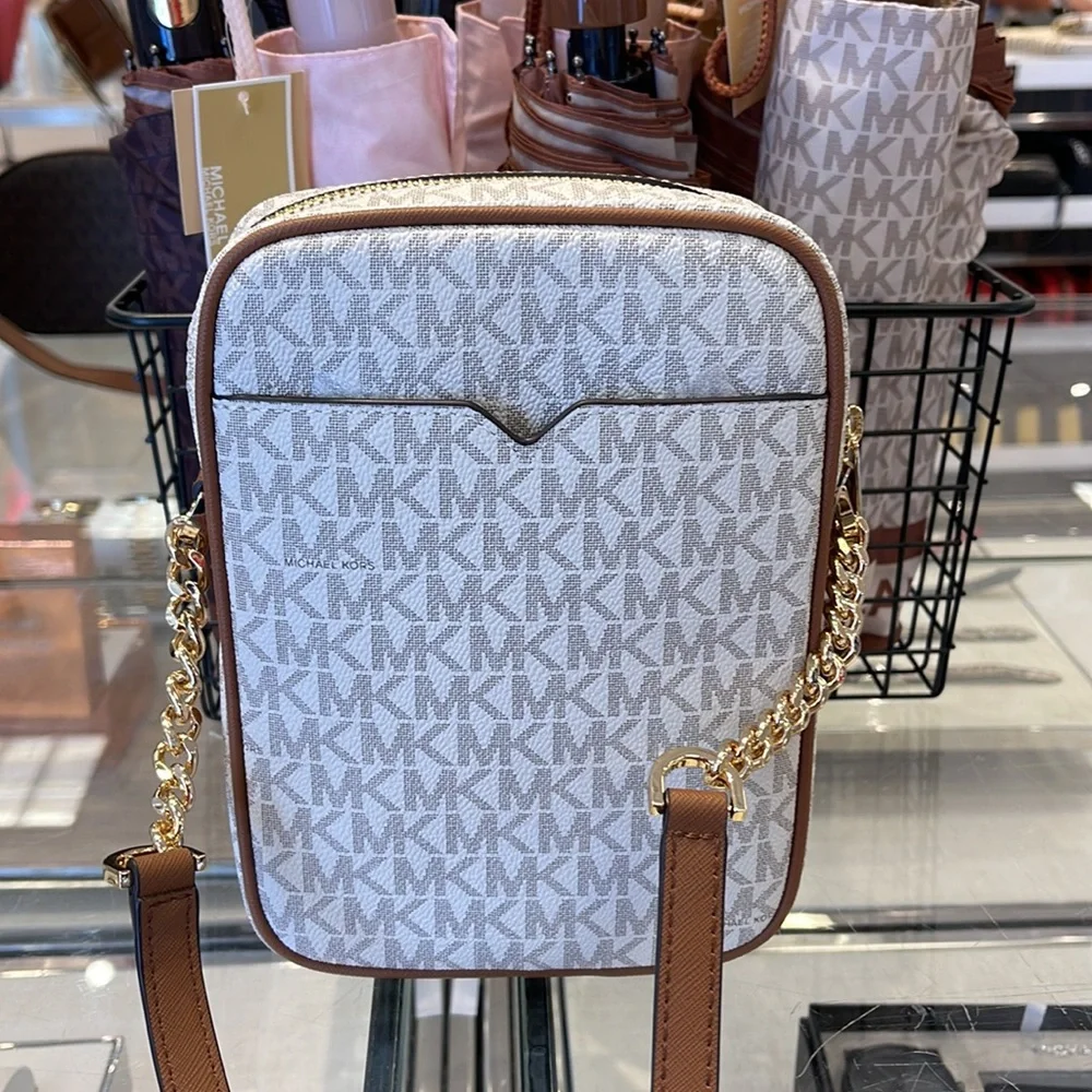 MICHAEL KORS  Jet Set Travel Medium Logo Crossbody Flight Bag # 35F1GTVC2B NWT - Picture 14 of 16